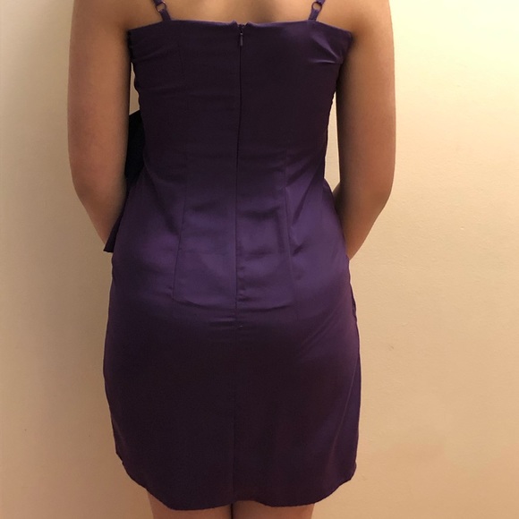 Deep Purple Spaghetti Mini Dress - Picture 2 of 4
